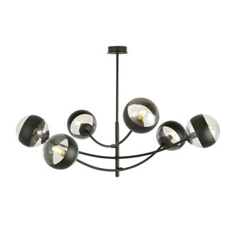 Wonderlamp L&aacute;mpara de ara&ntilde;a con estructuras orientables y 6 esferas transparentes