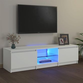 vidaXL Vidaxl - Mueble Para Tv Con Luces Led Blanco 140x40x36 Cm