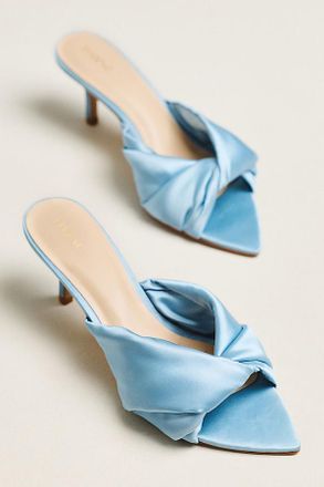 Maeve Satin Wrapped Mule Heels