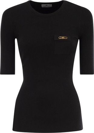 Elisabetta Franchi Ribbed Jumper With Pocket