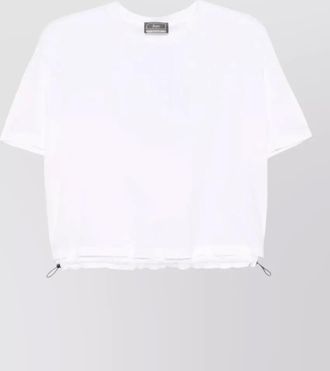Herno womens knit top short sleeves crew neck