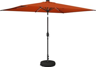 vidaXL Parasol De Jard&iacute;n Con Luces Led Y Base 200 X 300 Cm Poli&eacute;ster Vidaxl
