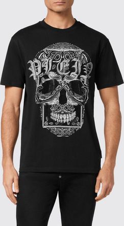 Philipp Plein T-shirt in cotone con stampa Skull e strass