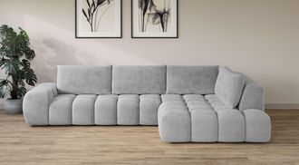 Inosign Ecksofa »AZITA klein, L-Form, elegant und bequem Designsofa in Bubble-Optik« lose Rückenkissen, traumhafte Steppung, Masse B/T/H: 296/176,5/89 cm