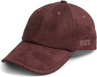 Krost Faux Suede Adjustable Baseball Cap in Chocolate Plum at Nordstrom