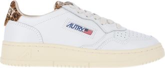 Autry Smooth White Leather Low-Top Sneakers with Contrasting Tab
