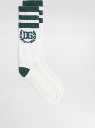 Dolce & Gabbana Short Ribbed Cotton Socks - Man Socks Multicolor Xl