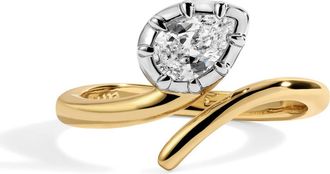Lili Claspe Drew Bypass Ring in Two Tone at Nordstrom, Size 7