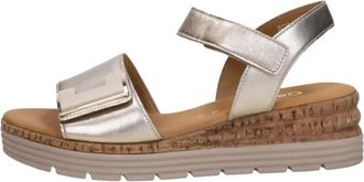 Gabor Schoenen, Dames, Beige, 36 1/2 EU, Sandalen Plat