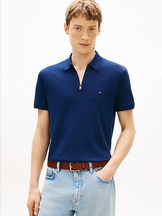Tommy Hilfiger Regular Fit Interlock Knit Zip Polo Shirt