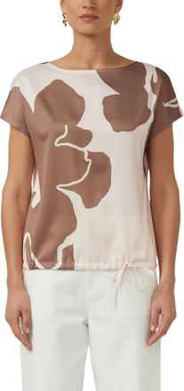 s.Oliver Black Label Kurzarmshirt S.OLIVER BLACK LABEL, Damen, Gr. 34, soft pink, Web, Obermaterial: 95% Baumwolle, 5% Elasthan, gemustert, l&auml;ssig geschnitten h&uuml;ftbedecken