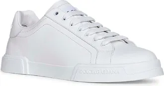 Dolce & Gabbana Mens Sneakers Portofino White Calf Leather Trainers