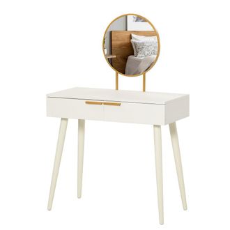 HOMCOM Tocador con espejo 80x40x123cm blanco