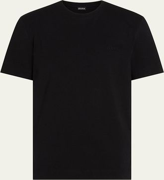 Ermenegildo Zegna Mens Cotton Jersey Tonal Logo T-Shirt