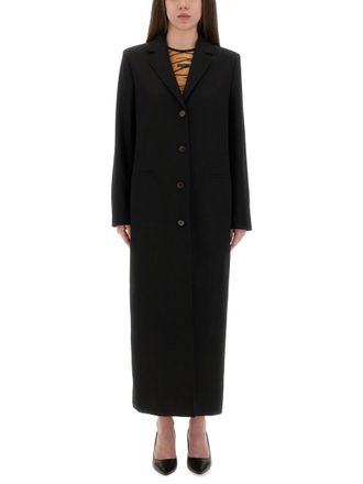 Moschino Womens Long Tailored Coat - Black Wool - Size EU 42 (Womens)