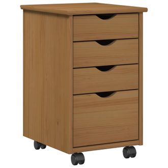 vidaXL Gabinete Rodante Moss Marr&oacute;n Miel 34 X 39 X 56 Cm Pino Macizo Vidaxl