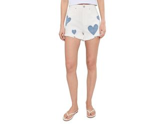 Blank NYC Head In The Clouds Reeve Shorts Womens Shorts White/Blue : 25, Cotton