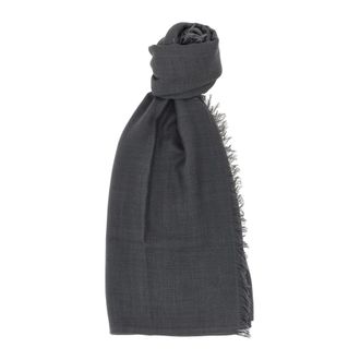 Brunello Cucinelli Sciarpa con bordi sfrangiati - - Accessories - Donna - Grigio - ONE SIZE