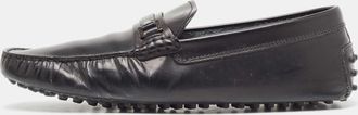 Tod's Tods Black Leather Slip On Loafers