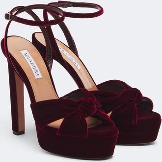 Aquazzura Sandalias con plataforma Cupid de terciopelo
