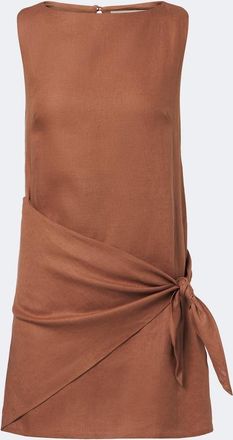 Faithfull The Brand Souline draped linen minidress