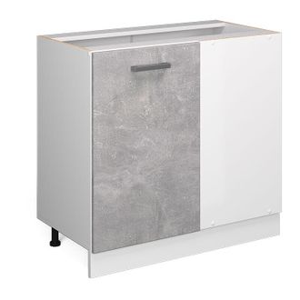 Vicco Mueble Esquinero Universal R-line, Hormig&oacute;n, 86 Cm Con Puerta, Sin Encimera