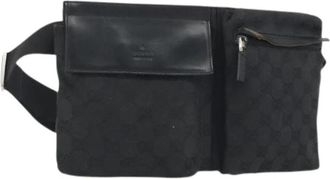 Gucci Pre-owned Vintage Belt Bag - Dames - Vintage Heuptassen - Zwart - ONE Size - Leer - Vintage
