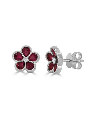 Sabrina Designs 14K 1.96 Ct. Tw. Diamond & Ruby Hoop Earrings