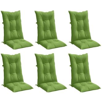 vidaXL Cojines Silla Respaldo Alto 6 Uds Tela Verde Melange 120x50x7cm Vidaxl