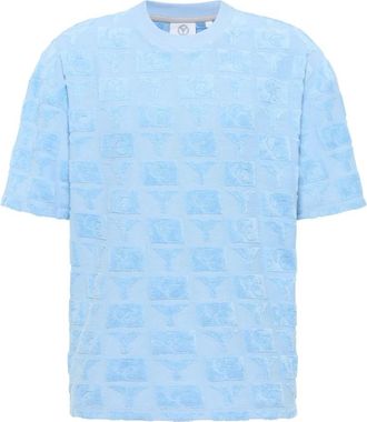 Carlo Colucci Oversized T-shirt met badstof - Heren - T-shirts - Blauw - S - Katoen - Tops