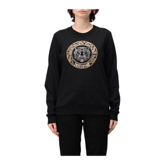 Just Cavalli Grafische Print Crew Neck Sweatshirt - Dames - Sweatshirts - Zwart - S - Katoen - Hoodies & sweatvesten