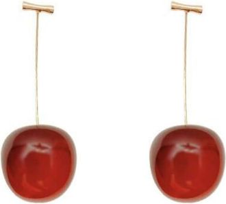 Generic Cherry Fruit Drop Earrings for Women, Long Dangle Earrings with Cherry Pendant Multicoloured