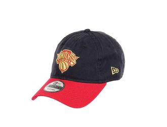 New Era New York Knicks NBA Team Navy Red 9Twenty Unstructured Strapback Cap - One-Size