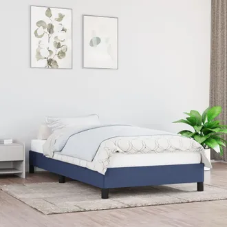 vidaXL Estructura De Cama Sin Colch&oacute;n Tela Azul 90x190 Cm Vidaxl