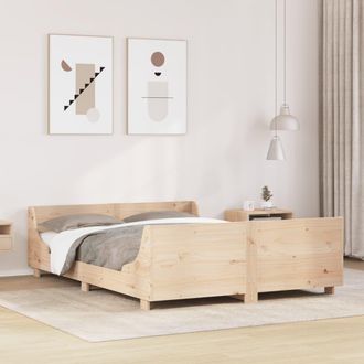 Berkfield Home Bed Frame without Mattress 140x200 cm Solid Wood Pine in Brown