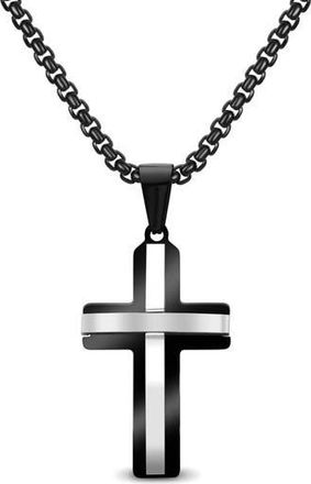 Edforce Mens Cross Pendant Necklace in Silver at Nordstrom Rack