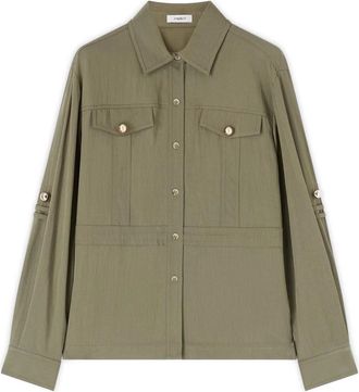 Motivi Overhemden, Dames, Groen, XS, Nylon, Drawstring Shirt