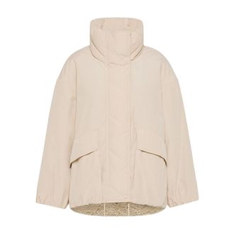 OOF Wear Jassen, Dames, Beige, S, Katoen, Omkeerbare Synthetisch Leren en Katoenen Jas