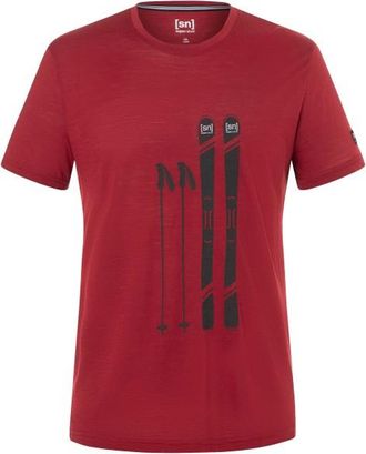 super.natural Skiing Gear Tee Merinoshirt f&uuml;r Herren | rot