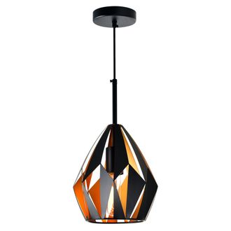 CWI Lighting Oxide 1 Light Down Mini Pendant With Black+Copper Finish