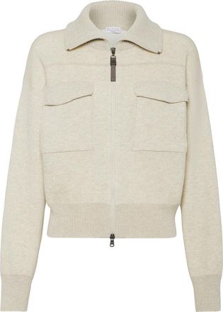 Brunello Cucinelli Double-knit cardigan in Oat at Nordstrom, Size Xx-Small Eu
