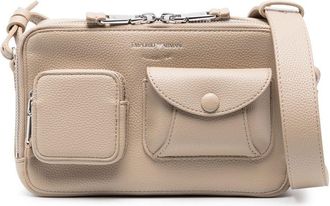 Emporio Armani zip-around utility shoulder bag - women - Polyurethane - One Size - Brown
