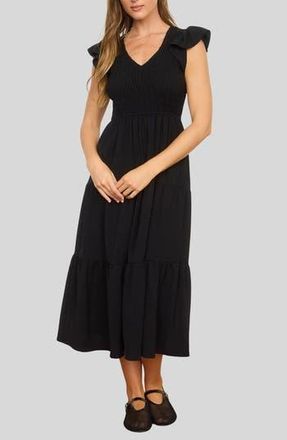 Blu Pepper Smocked Maxi Dress in Black at Nordstrom Rack, Size Medium