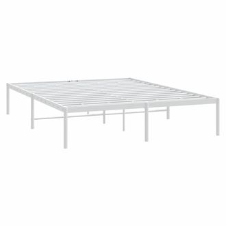 vidaXL Estructura De Cama Sin Colch&oacute;n Metal Blanco 140x190 Cm Vidaxl