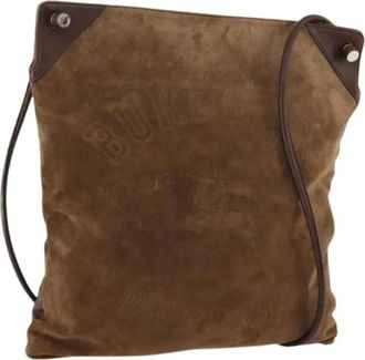 Burberry Pre-owned Cross Body Bags, female, Brown, Size: ONE SIZE Pre-owned Suede Shoulder Bag