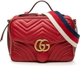 Gucci Pre-owned Gucci Small GG Marmont Matelasse Leather Top Handle Satchel Ladies HJDR4H9ZGXHDAB5N