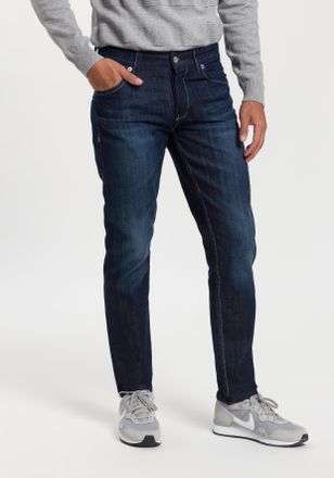 Bruno Banani Straight-Jeans BRUNO BANANI Dylan, Herren, Gr. 28, L&auml;nge 30, blau (dunkelblau 30), Obermaterial: 98% Alpaka, 2% Elasthan, Basic, normal lang, Jeans St