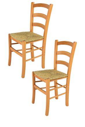 Tommychairs Tommychairs 2 Sillas Venice En Haya Color Miel Y Asiento En Paja