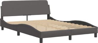 vidaXL Vidaxl - Estructura de cama sin colchón cuero sintético gris 120x200 cm