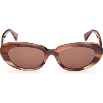 Max Mara 53mm Oval Sunglasses in Caramel at Nordstrom